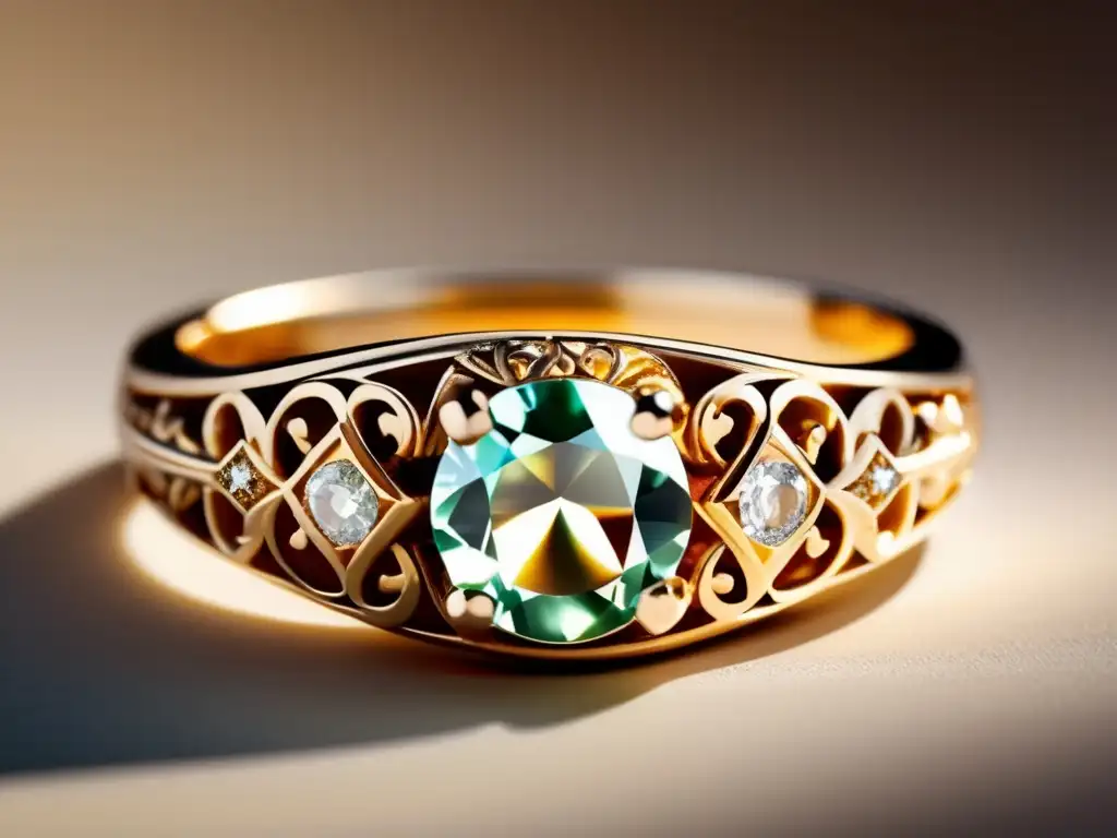 Anillo antiguo con filigrana y piedra preciosa Revalorizando joyas antiguas con estilo contemporáneo -