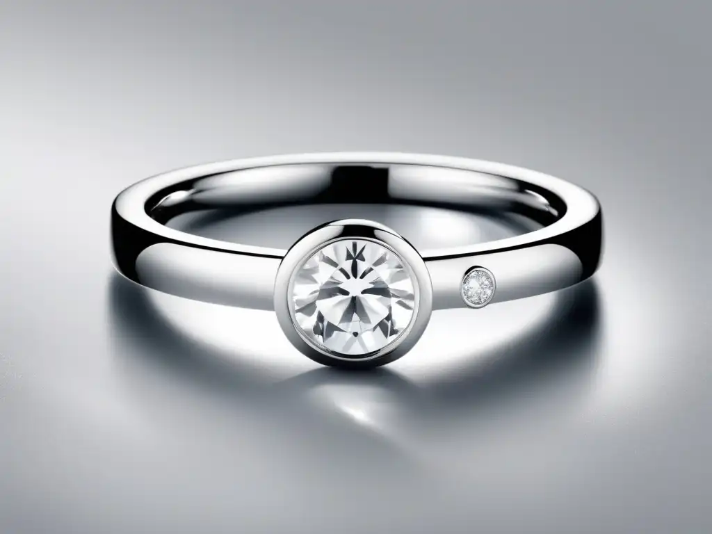 Joyería moderna de Calvin Klein con anillo de diamante en superficie blanca - Evolución histórica de la joyería moderna