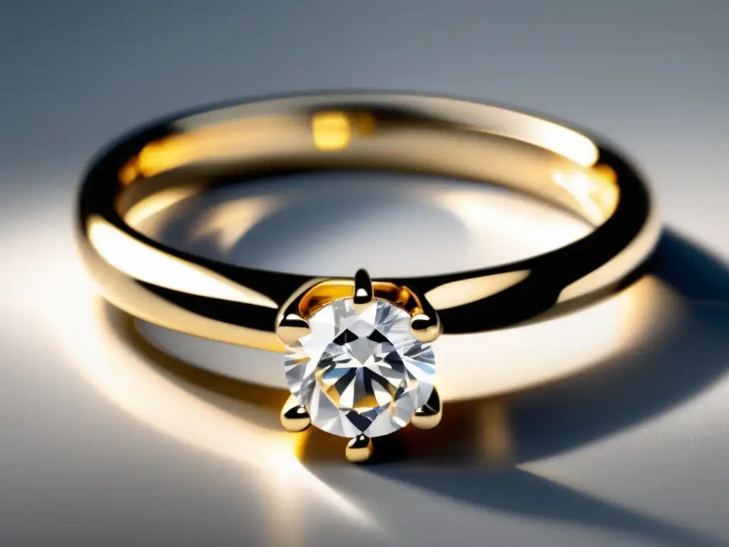 Joyería como símbolo de poder, anillo de oro con diamante brillante