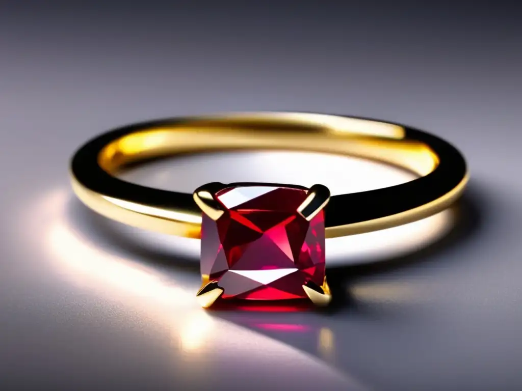 Joyería: Anillo de oro con rubí 