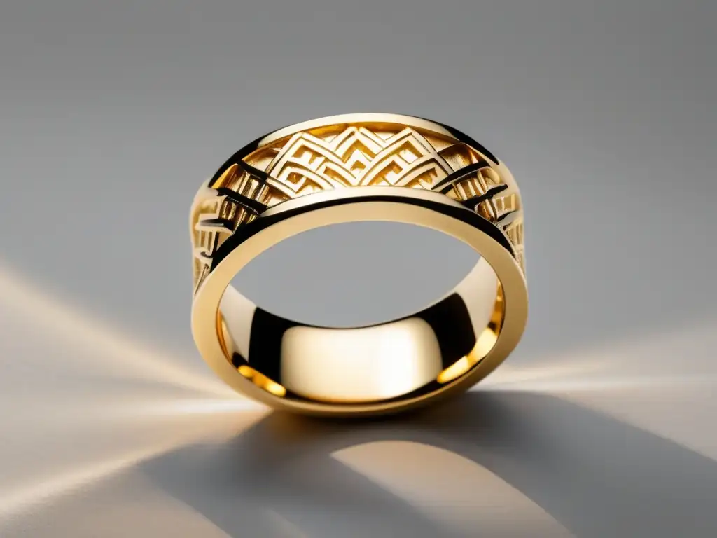 Anillo de oro minimalista con técnicas innovadoras en joyería contemporánea