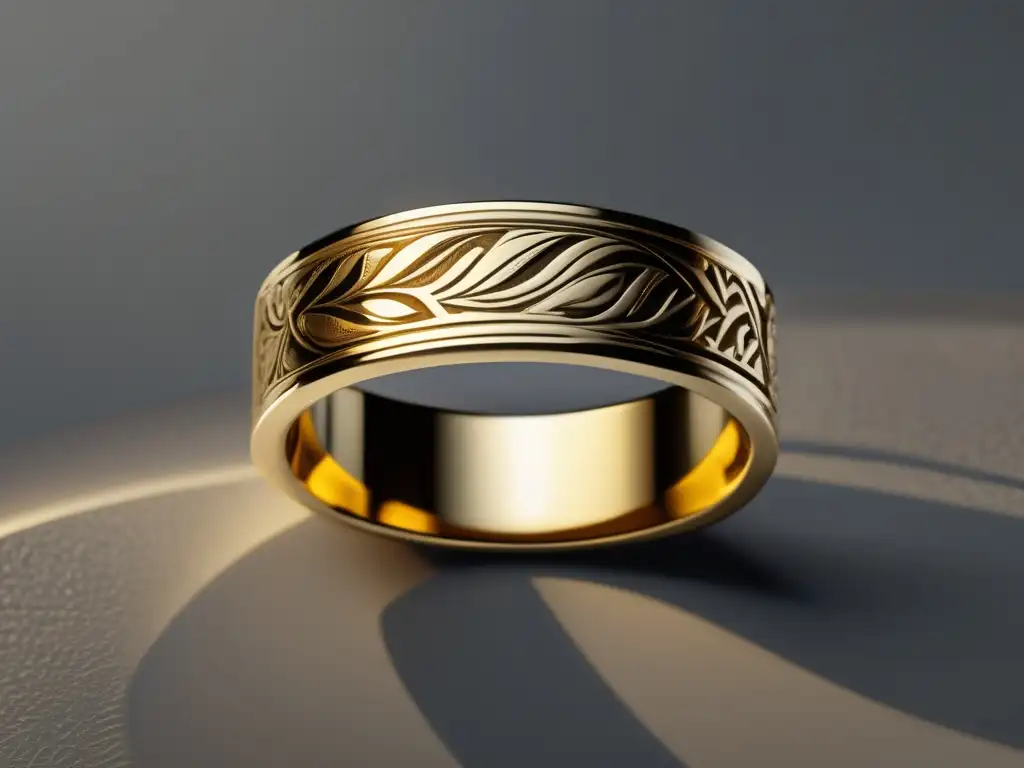 Anillo dorado con grabados prehistóricos, evolución de la joyería prehistórica