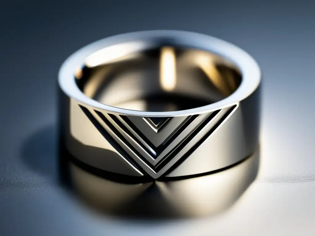 Anillo plata minimalista con diseño geométrico