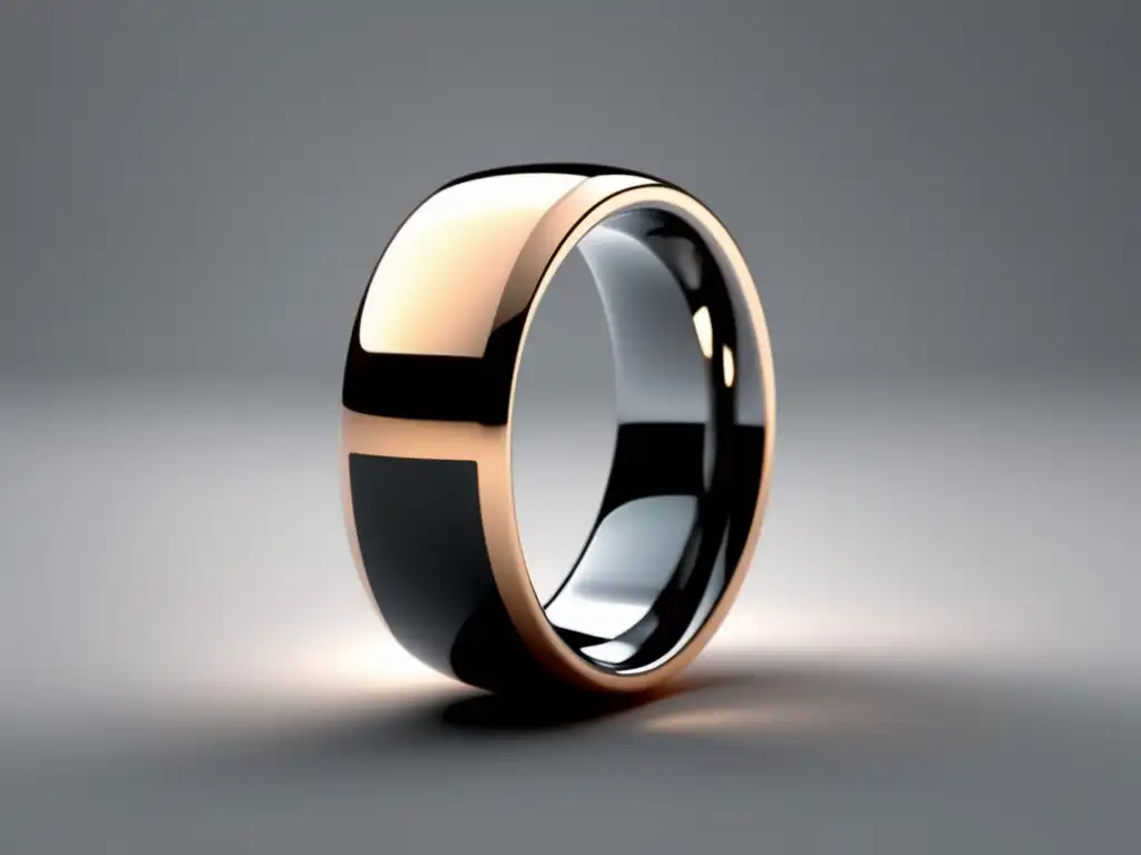 Innovaciones joyería nanotecnología: anillo inteligente minimalista con nano materiales, diseño moderno y fusión perfecta tecnología-diseño