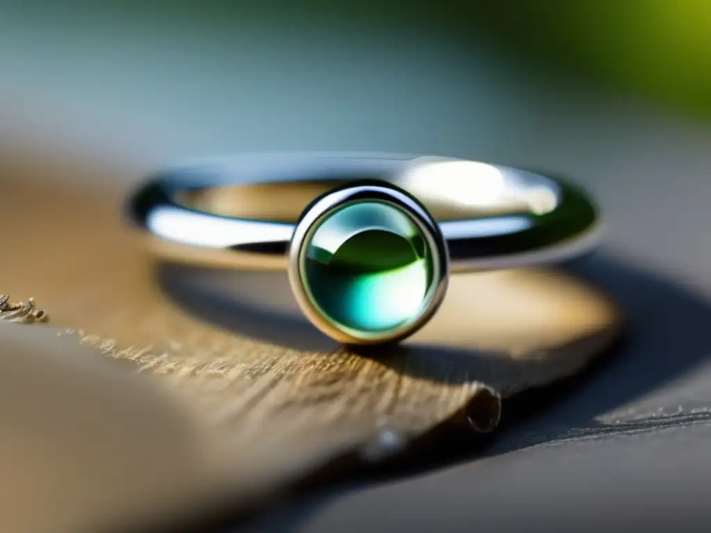 Anillo moderno de plata reciclada con encanto de vidrio reciclado - Beneficios del uso de materiales reciclados en joyería