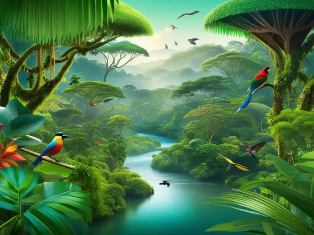 Impacto ambiental de joyería animal en ecosistema de selva vibrante y diversa