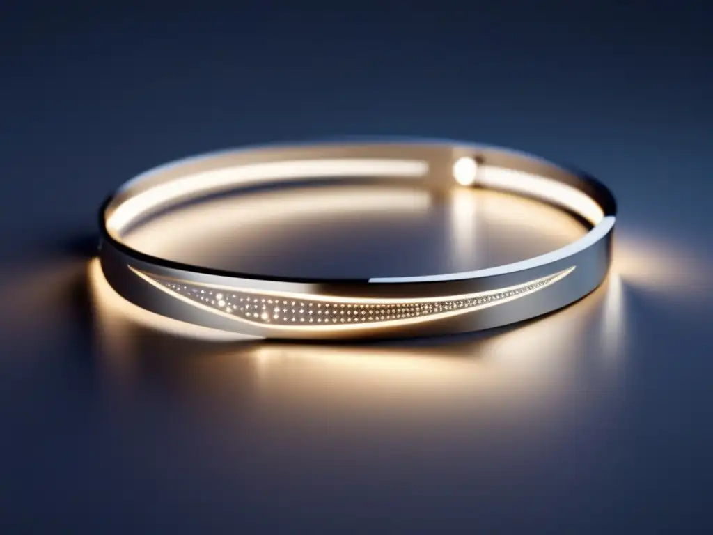 Pulsera futurista de plata con luces LED Pulsera de joyería wearable: fusión perfecta entre tecnología y elegancia