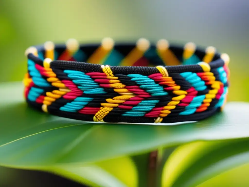 Historia de los adornos corporales Zulú: Pulsera tejida de colores vibrantes, delicada y detallada, muestra la artesanía y belleza de la cultura Zulú