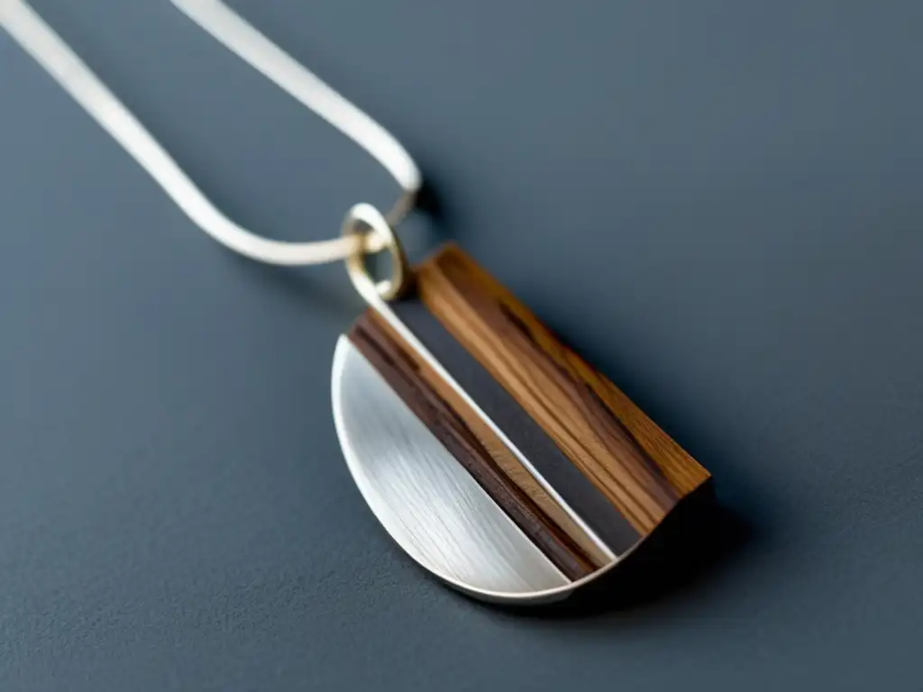 Historia joyería corteza árbol: collar minimalista 8k, textura y tonos terrosos, diseño contemporáneo, naturaleza y artesanía