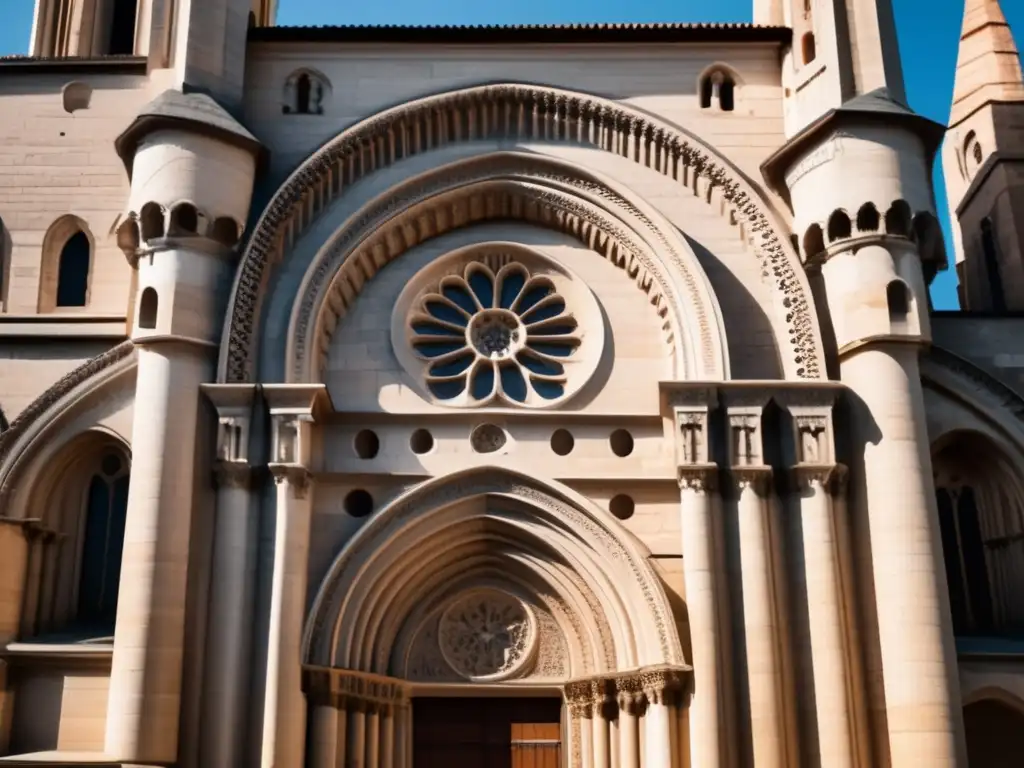 Joyería medieval: catedral románica detalles arquitectónicos