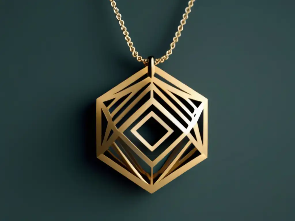 Joyería personalizada con impresión 3D: Un colgante 3D impreso con patrones geométricos, elegante y moderno