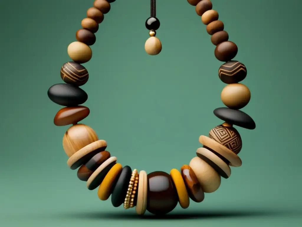 Influencia joyería africana: collar minimalista inspirado en diseños antiguos, materiales orgánicos, símbolos culturales y artesanía tradicional