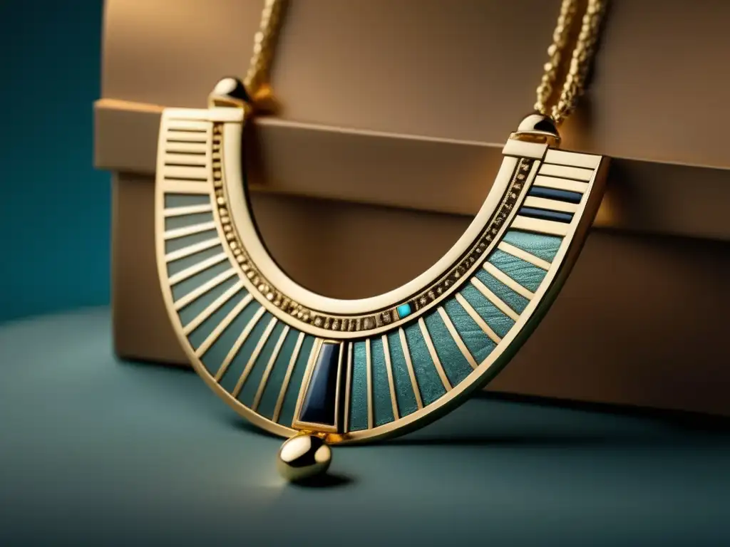 Evolución joyería: Collar antiguo inspirado en Egipto, Grecia y Roma, con símbolos icónicos y gran atención al detalle