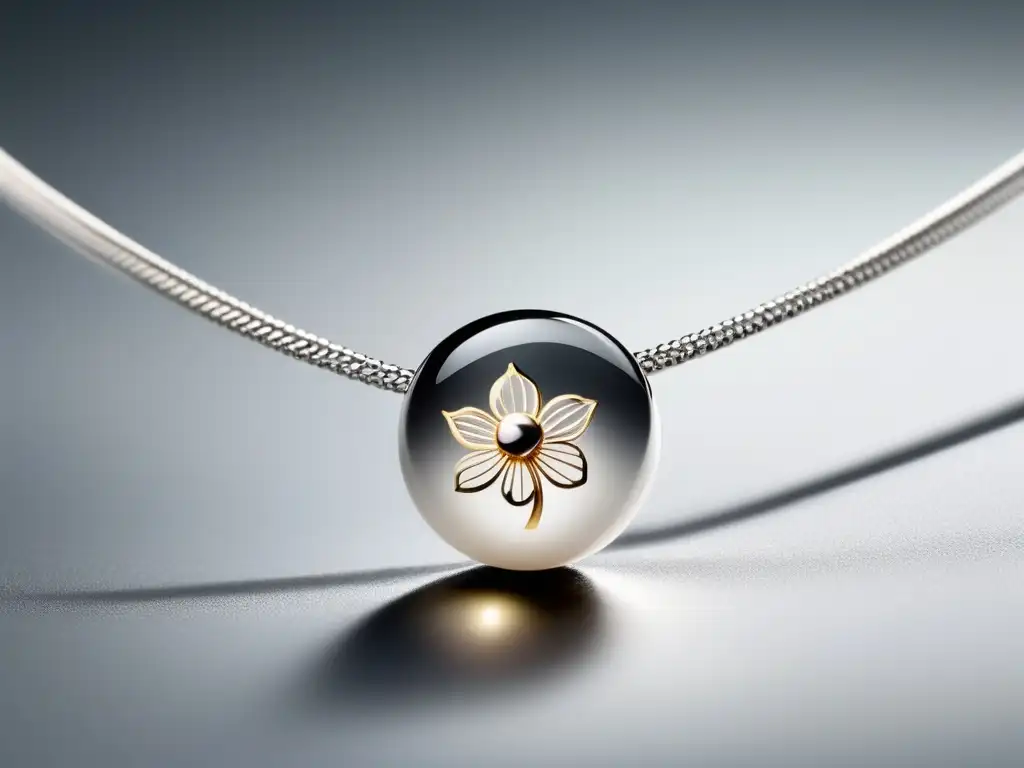 Joyería japonesa: Collar minimalista con colgante de flor de cerezo en plata y perla