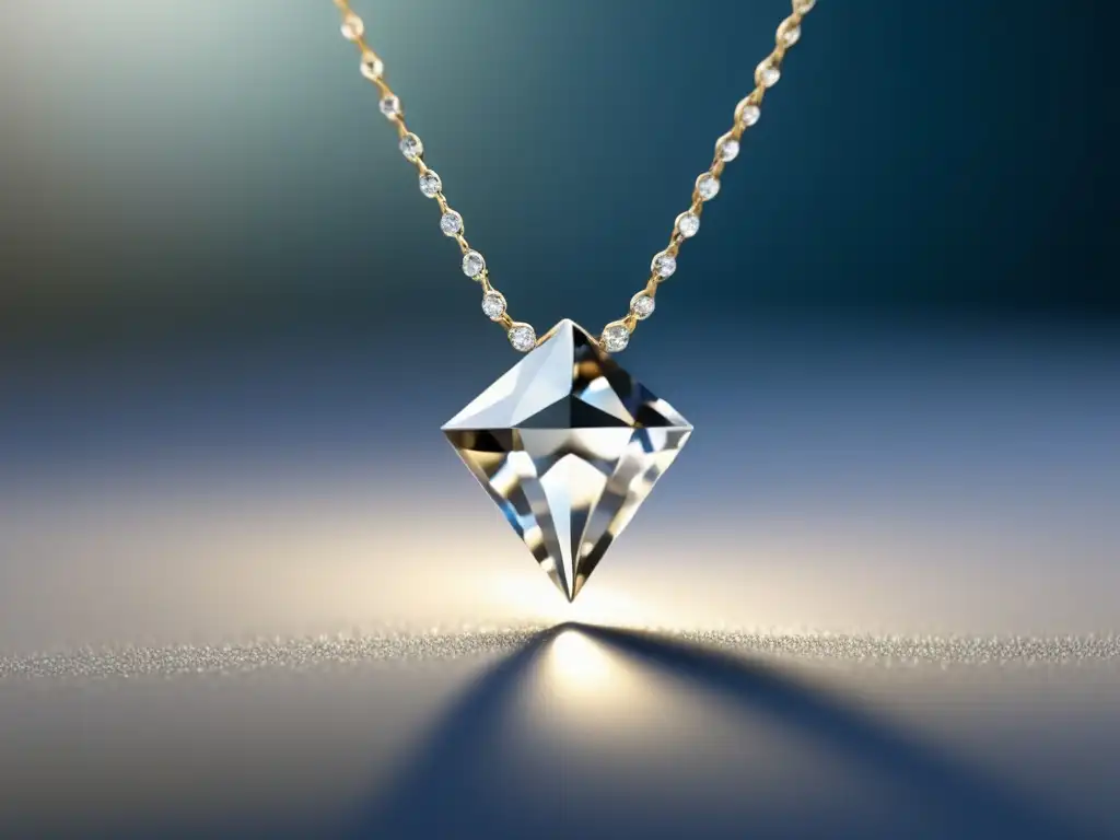 Joyería de lujo: diamantes sintéticos brillantes en collar minimalista