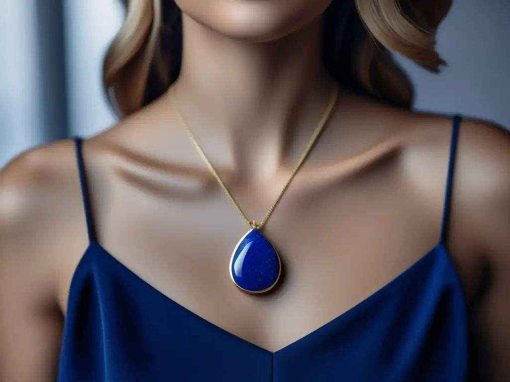 Joyería: Historia de la lapislázuli y su belleza en un collar minimalista de plata y piedra azul