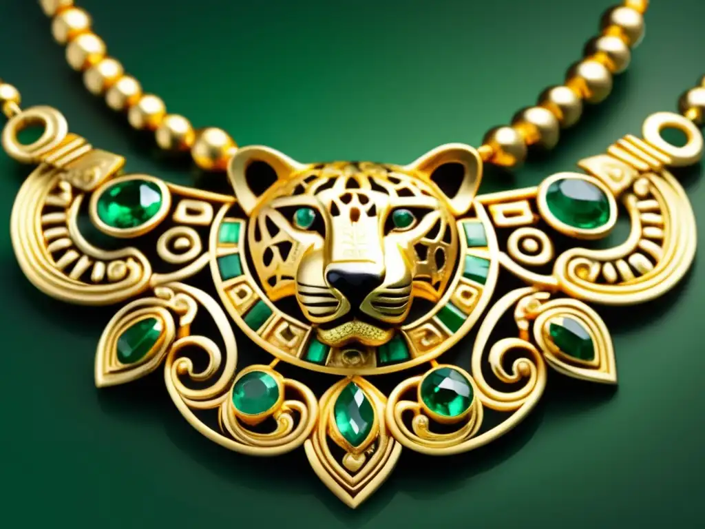 Joyería prehispánica: Collar de oro con jaguar y filigrana - Evolución de la joyería en México