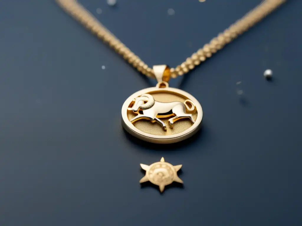 Joyería contemporánea con influencia astrológica: collar dorado minimalista con amuletos zodiacales