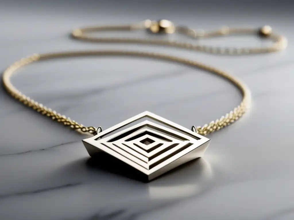 Collar plata minimalista con diseño arquitectónico - Evolución de la joyería contemporánea