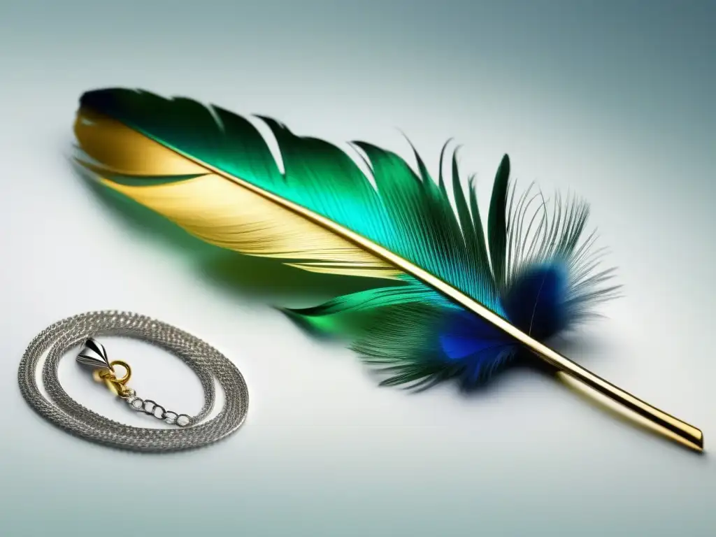 Preciosa joya de plumas de aves exóticas: historia y elegancia