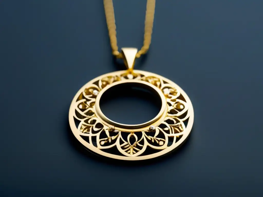 Joyería contemporánea: Collar de oro con escarabajo egipcio y gemas, simbolizando la historia y evolución