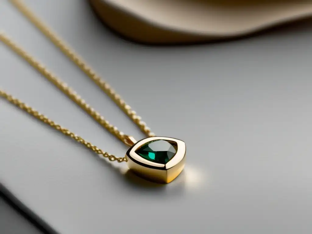 Joyería ética y responsable: Collar dorado con gemas éticas en un diseño minimalista y moderno