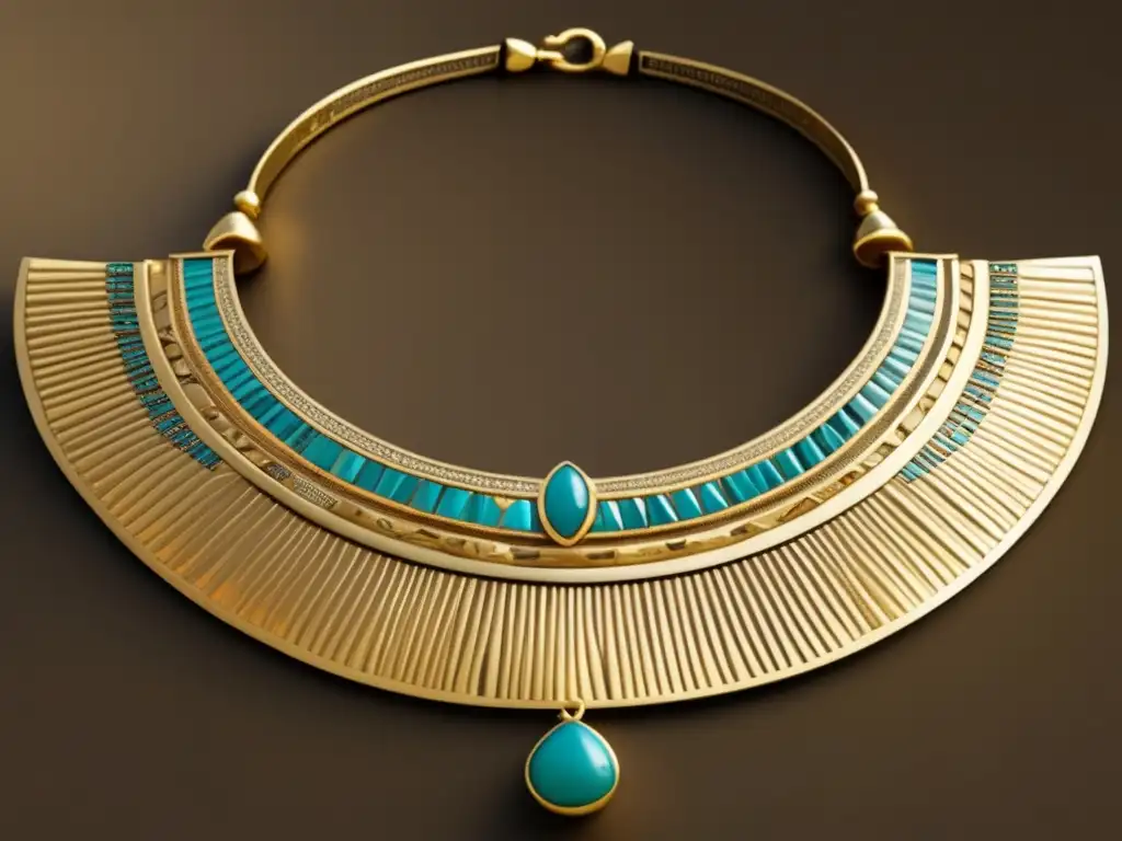 Collar egipcio antiguo de oro y plata: joyería elegante y detallada que refleja la cultura y mitología egipcia