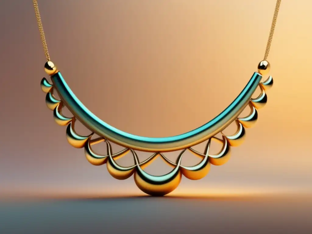 Tendencias joyería 2023: Collar dorado con diseño moderno y evolución histórica de la joyería