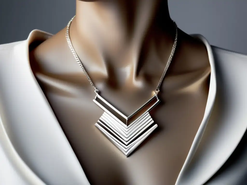 Tendencias joyería moda contemporánea: Collar plata minimalista con colgantes geométricos