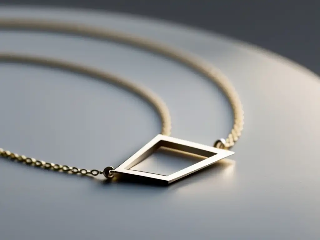 Joyería de moda: diseño minimalista, elegante collar de plata con colgante geométrico, líneas limpias y ángulos