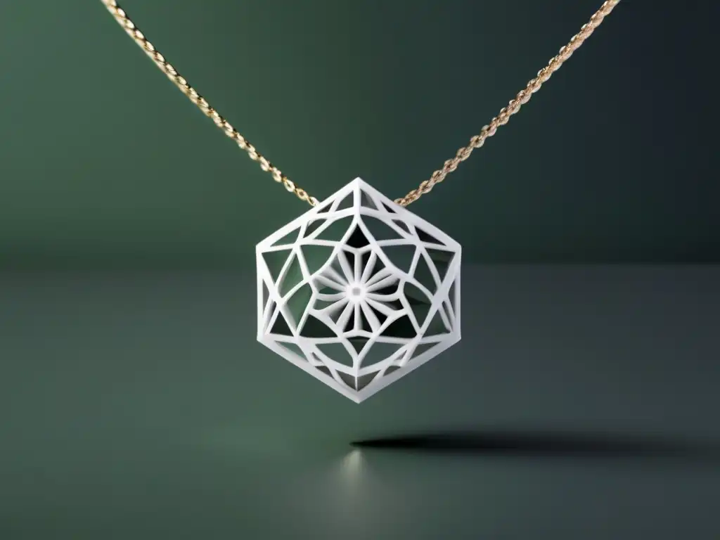 Joyas impresas en 3D evolución: collar delicado de diseños geométricos precisos, minimalista y elegante