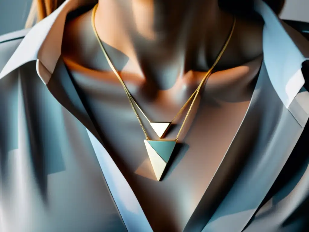 Joyas modernas con figuras geométricas: collar minimalista con colgantes geométricos