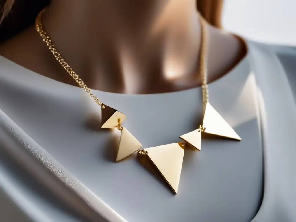 Joyas geométricas minimalistas con pendants en cadena, diseño moderno y elegante