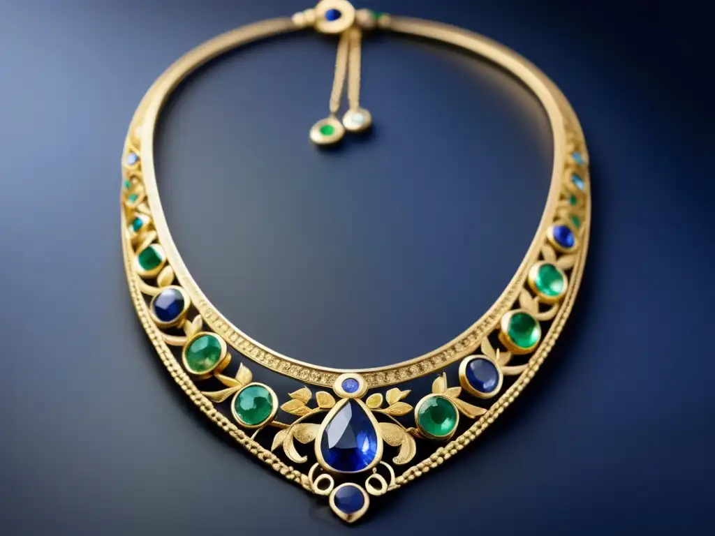 Historia joyería antigua Grecia: Collar oro, filigrana, gemas y diamante perfecto capturan elegancia y grandiosidad