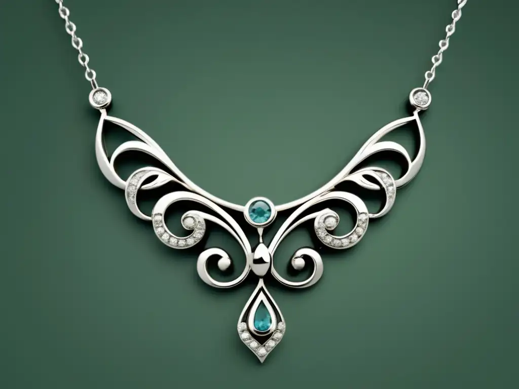 Collar Art Nouveau con diseño elegante y brillantes gemas - Evolución de la joyería en pasarelas