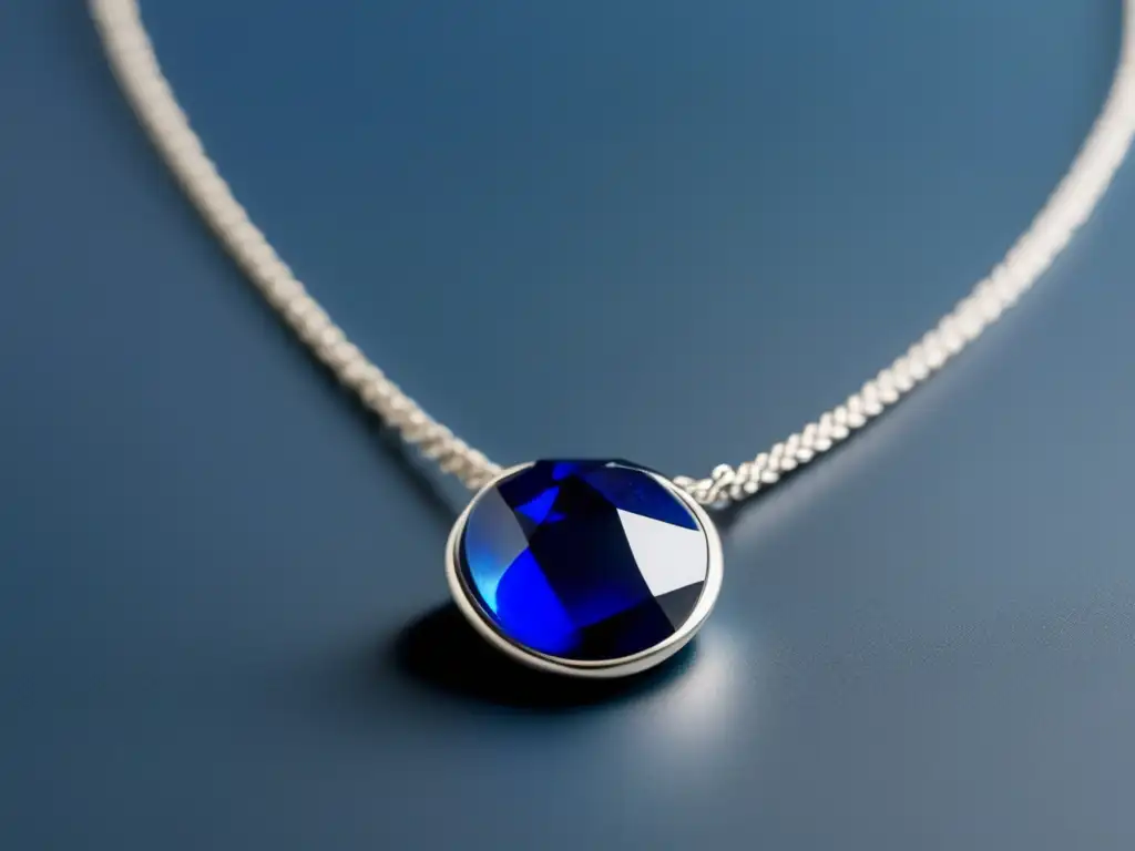 Evolución joyería prehistórica: collar moderno plata, piedra azul, diseño minimalista