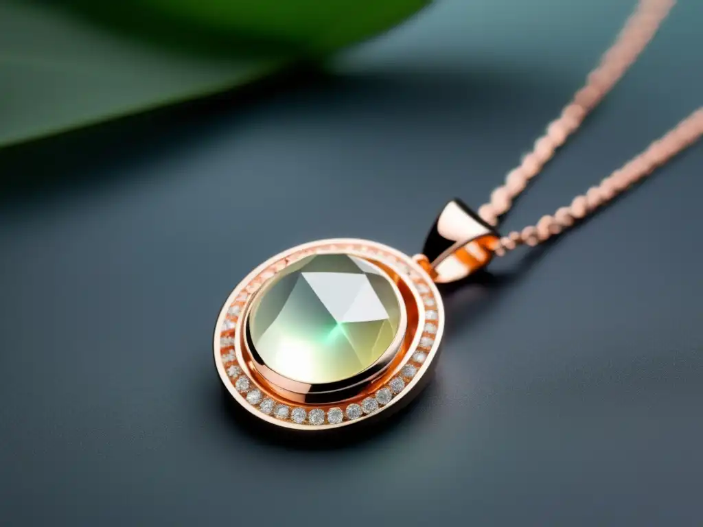 Collar minimalista con gemas luminosas, joyería contemporánea que captura la evolución histórica de joyas con piedras luminiscentes