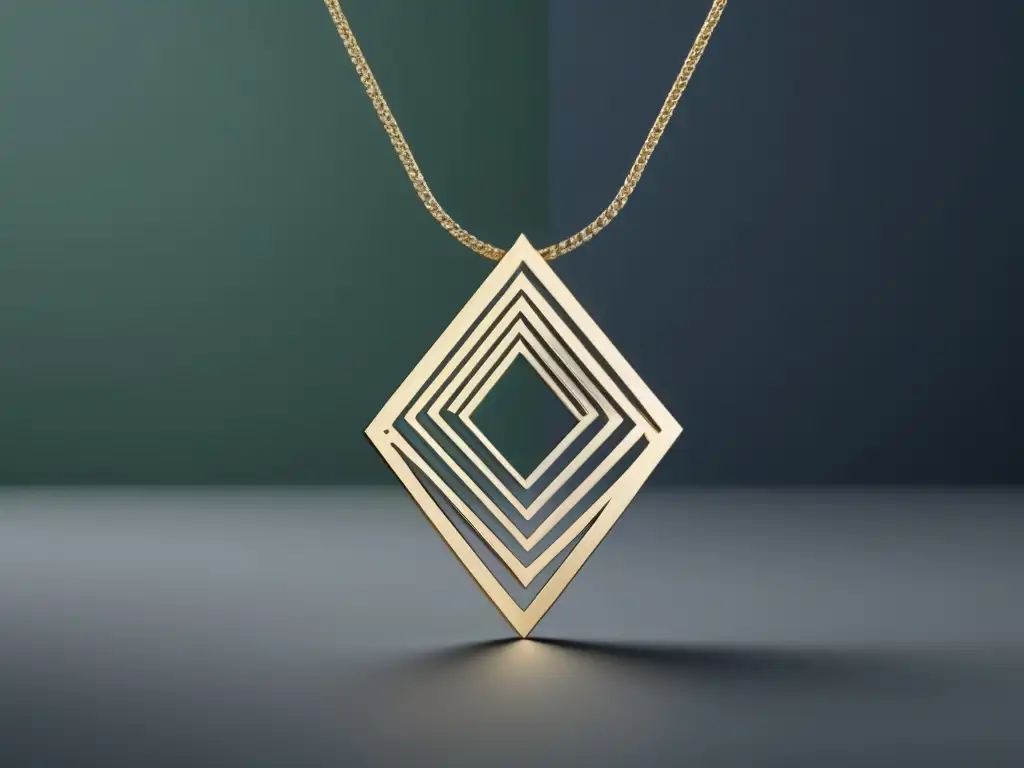 Tendencias arquitectónicas en diseño de joyas: Colgante minimalista de diseño 8k con detalles intrincados y materiales ecológicos