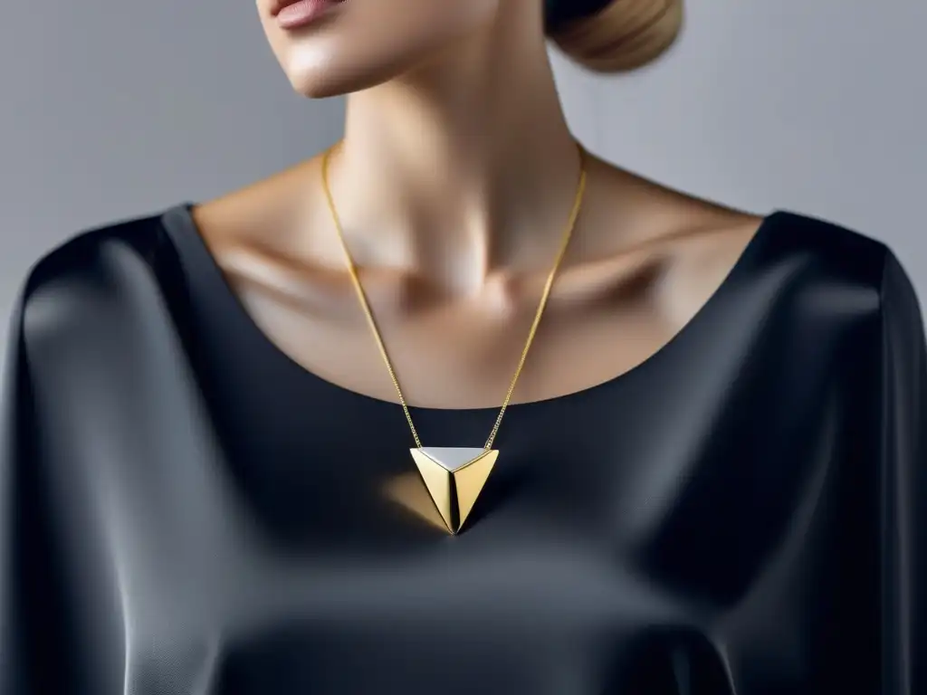 Collar minimalista elegante con diseño innovador en oro y plata reflejando historia y evolución de la joyería contemporánea