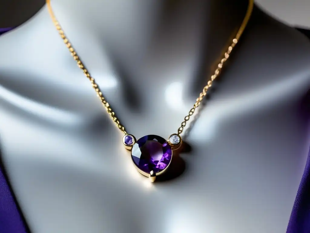 Collar de gemas minimalista y moderno Un collar de gemas antiguas con amatis