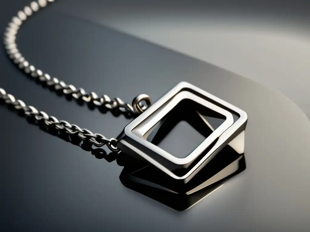 Joyería de hierro y acero: collar minimalista de 8k, diseño moderno con cadena de acero pulido y colgante abstracto de hierro