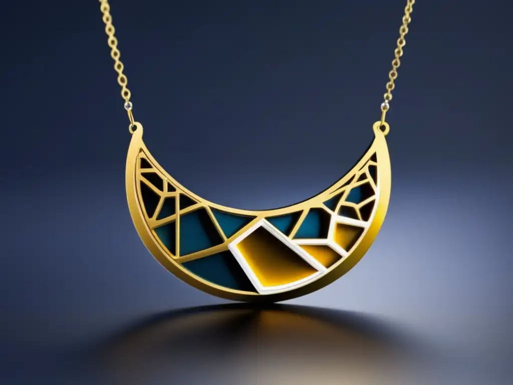 Impacto de la impresión 3D en la joyería: Collar moderno y minimalista, con patrones geométricos y curvas suaves