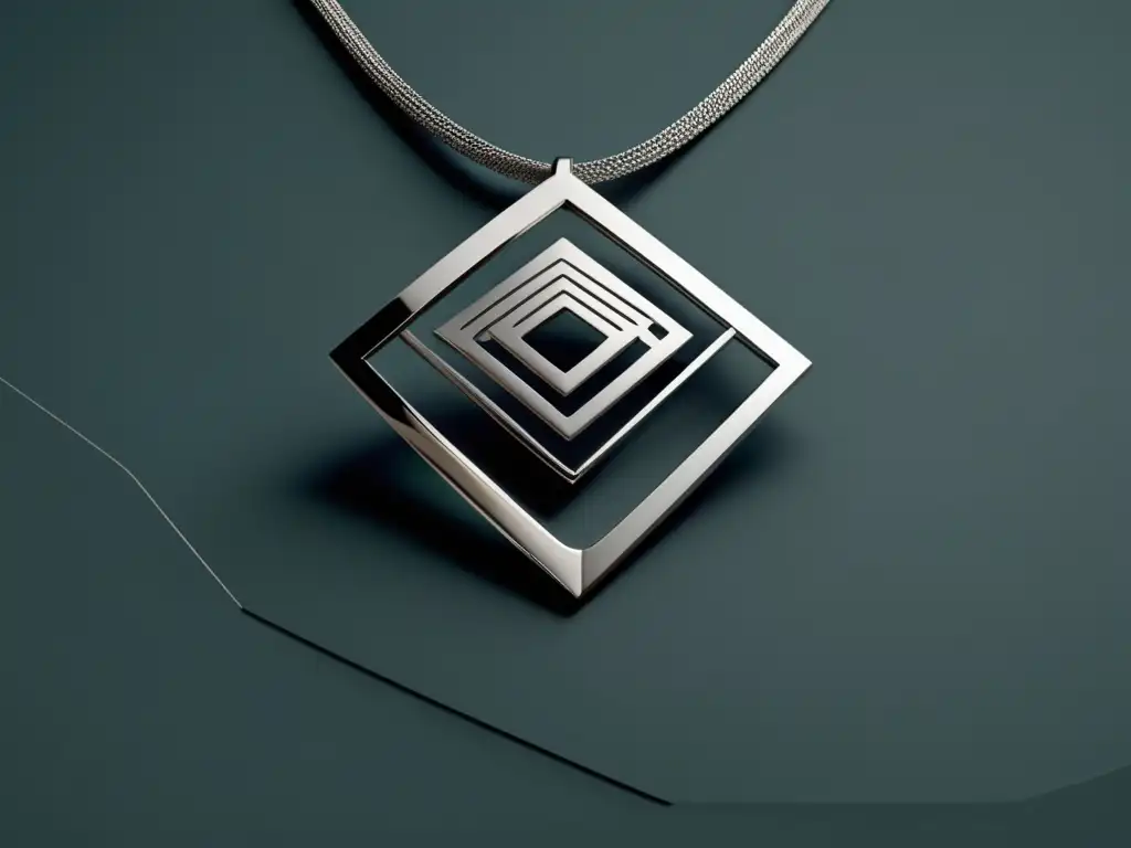 Tendencias en joyería moderna: collar minimalista de plata con diseño geométrico y contemporáneo