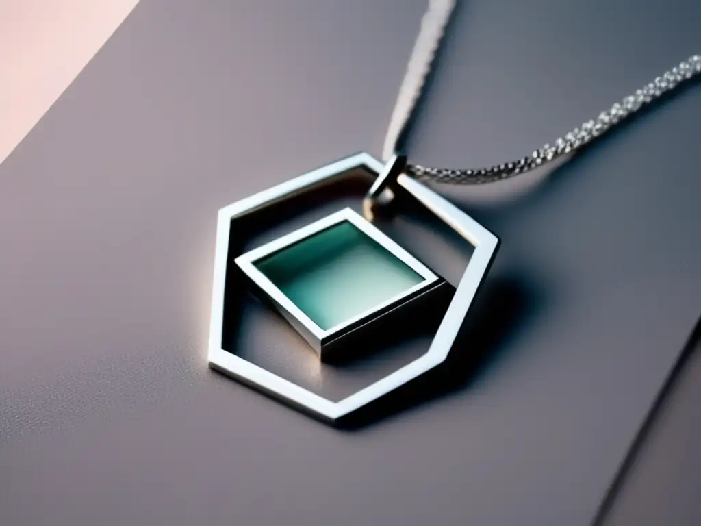 Collar plata minimalista con colgante geométrico Joyería contemporánea de diseño minimalista con simbolismo cultural