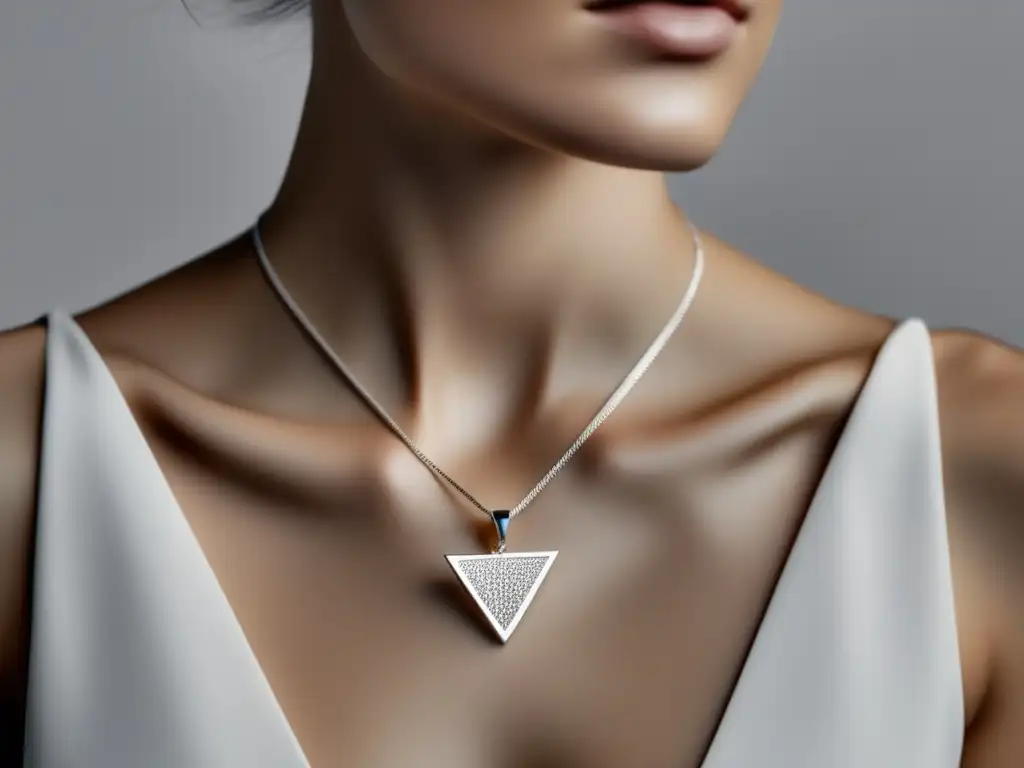 Evolución joyería contemporánea: Collar plata minimalista con colgante geométrico, elegante y sofisticado