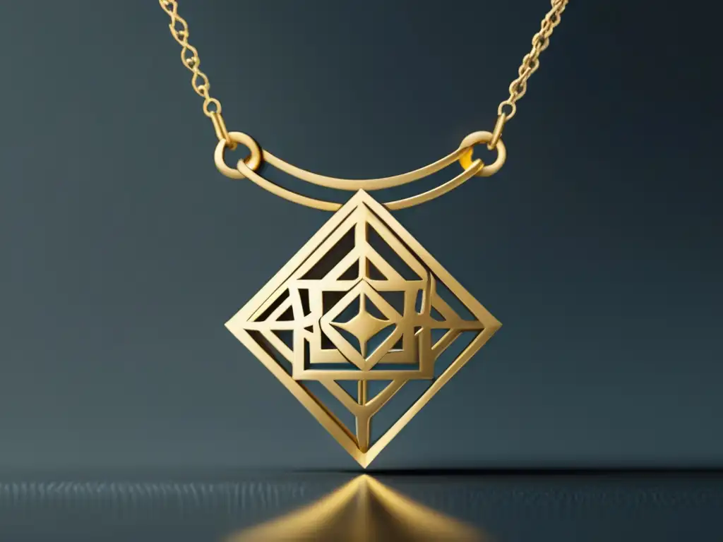 Collar de oro con patrones geométricos fusiona historia y diseño contemporáneo de la joyería