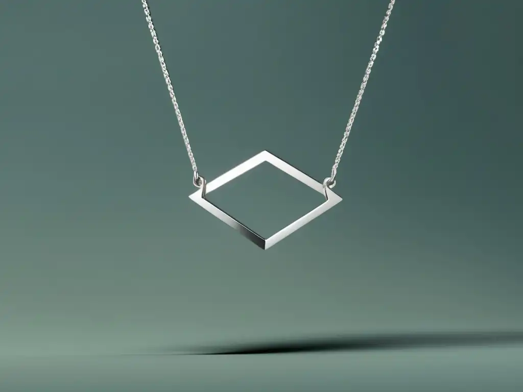 Evolución joyería contemporánea: Collar minimalista plata flotante, diseño geométrico elegante y simple