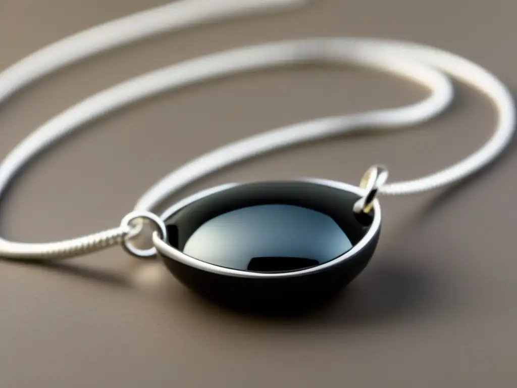 Influencia de joyería prehistórica en diseño moderno: collar minimalista de obsidiana y plata