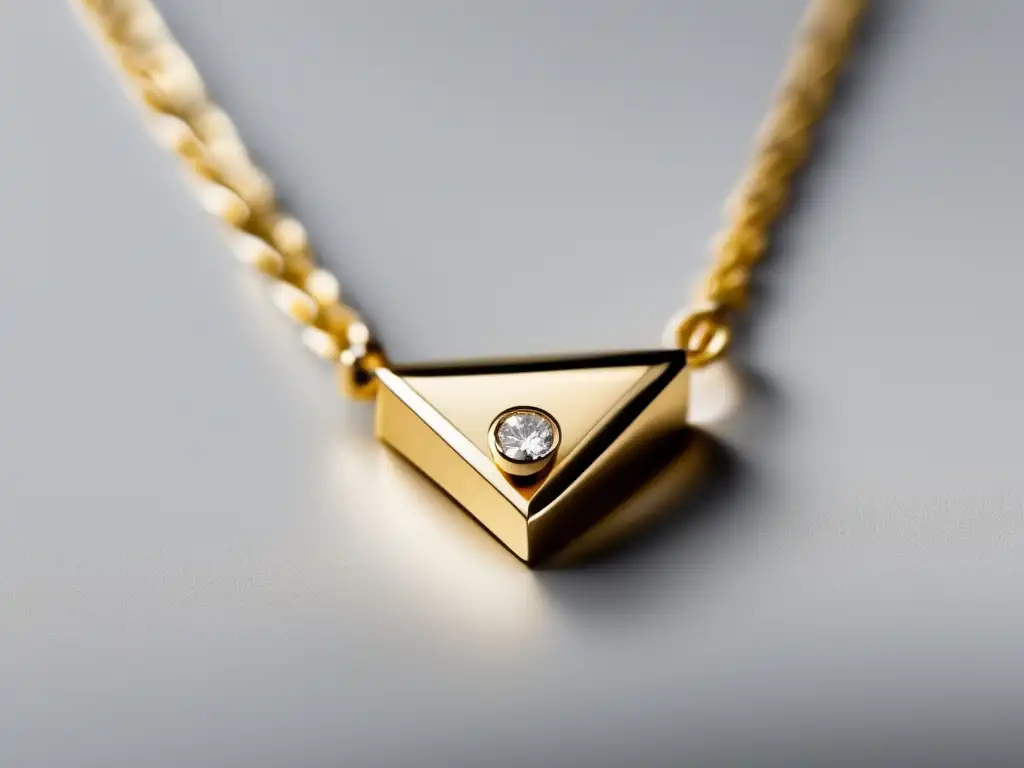 Innovaciones en la joyería contemporánea: collar dorado minimalista con colgante de diamante perfectamente cortado