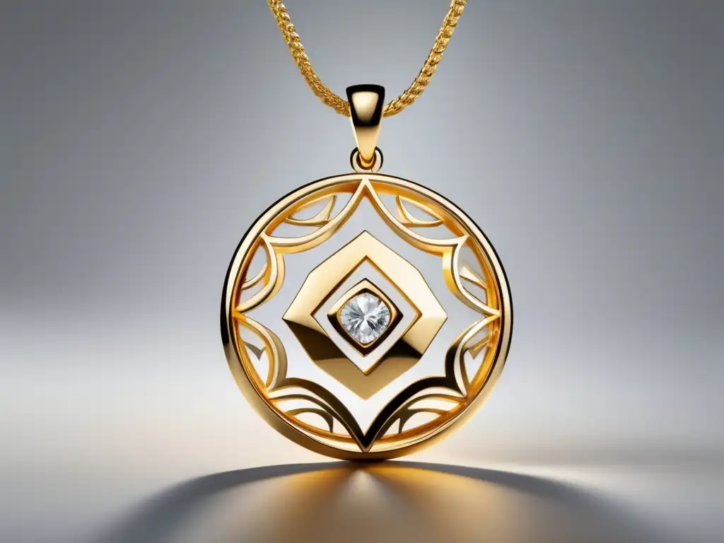 Joyería contemporánea: Tendencias sociales y elegancia en colgante dorado con diamante